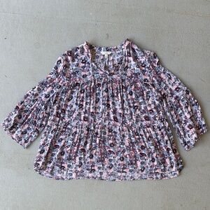 Lucky Brand Floral Flowy Long Sleeve Blouse - Size S